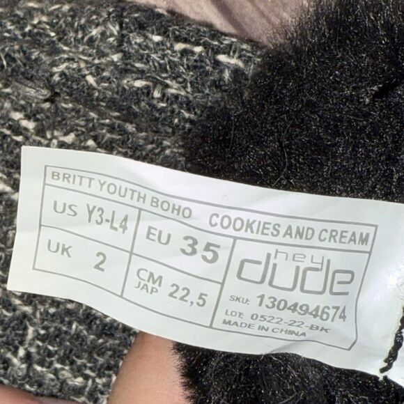 Girls Britt Youth Boho Hey Dude Cookies And Cream Ankle Boots Size 3 - Picture 7 of 7